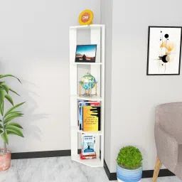 das Revolt Wooden Multipurpose Book Storage Display Organizer Rack Showcase Stand Engineered Wood Semi-Open Book Shelf image 2