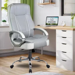 Creta Premium High back Leather office chair with 3 Years warranty Leather Office Adjustable Arm Chair-image-42