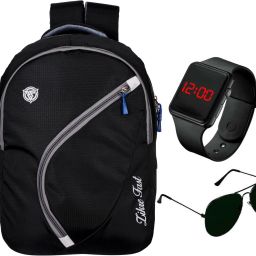 stylish tuff quality college school casual bag boys & girl 22 L Laptop Backpack & watch Waterproof Backpack (black , 30 L) combo pack(1 1watch & 1sunglasses)) Waterproof Backpack-18