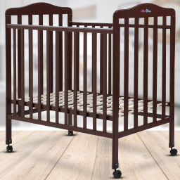 Star Wooden Baby Cot For New Born - Brown Cot-image-50
