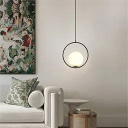 homeselite Ceiling Hanging Lamp with Frosted Glass Shade Adjustable (Bulb not Included) Pendants Ceiling Lamp image 5