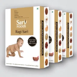 Ragi Sari Infant Cereal (6 Months - 24 Months) Wheat Rice Multi-Grain Food Supplement - (3 x 300g) Pack of 3 Cereal-image-39