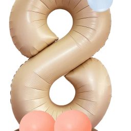 Solid Beige 8 Number Foil Balloon for Birthday & Milestone Celebrations Balloon-image-86
