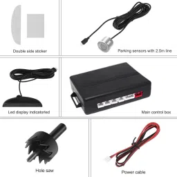 techomania PKNB2163 Black Car Reverse Parking Sensor with LED Display 4 Sensor PKNB2163 Parking Sensor image 2