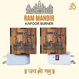 Ram Mandir Kapoor Dani with Led Lights/Aroma fragrance/Camphor Burner for Home Plastic, Wooden Incense Holder-17