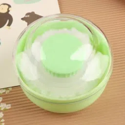 Powder Container Soft Touch for Baby Talcum Powder Storage Puff Box (GREEN)-image-90