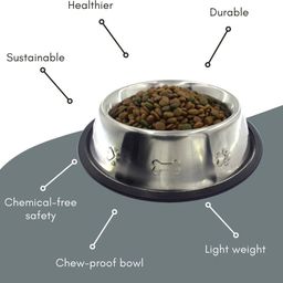 Extra Large Stainless Steel Pet Feeding Bowl | Dog Food Water Dish Stainless Steel Pet Bowl-image-91