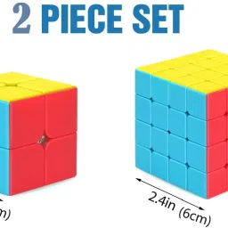 d eternal Cube Combo Bundle Set 2x2 4x4 High Speeed Stickerless Magic Cube Puzzle Game Toy image 2