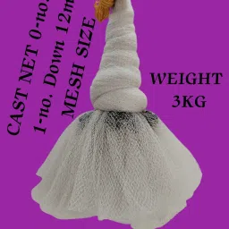 0-no.UP 1no.DOWN 12mm MESH SIZE, ROUND-45feet, WEIGHT-3kg, HEIGHT-10feet(WHITE) Fishing Net-picture-18