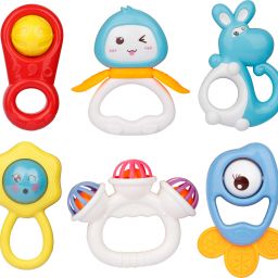 Baby Rattles Set 6 Pcs 0-6 Months BPA Free Soft Rattling Sound Fun New Born Toy Rattle-12
