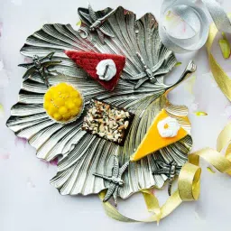 Gibox Dragonfly Serving Platter with Stand Bowl Dish For Kitchen Office Dinner Table Top D cor Accent-picture-43