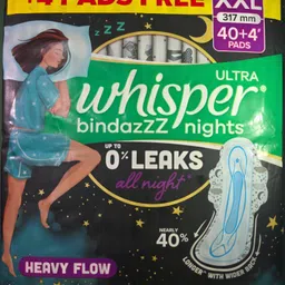 whisper bindazzz ultra all night heavy flow 0 leaks 44 pcs pkt rdeww 187 Sanitary Pad-picture-29