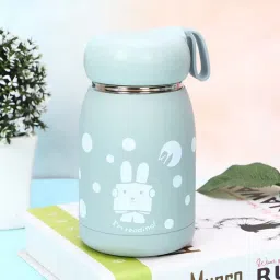 Cute Rabbit Print Design Glass Wate Bottle Cary Handle Leakproof & Bpa Free 330 ml Water Bottle-image-38