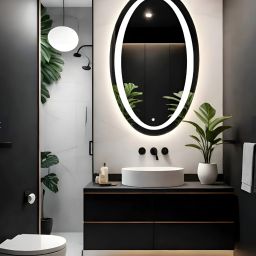 Led Mirror for bathroom oval Shape || Size 18x24, Bathroom Mirror-image-58