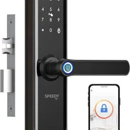 SPEEDY WiFi Enabled Smart Door Lock for Main Door with 5 in 1 Access | Biometric, 2 Emergency Keys | (No Extra Gateway Required) | 2-year Warranty & Free Installation by brand Smart Door Lock-2