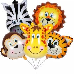Jungle Theme Balloons Animal Face Foil Balloon for Jungle Theme Decoration-image-3
