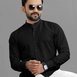 Men Regular Fit Solid Spread Collar Formal Shirt-image-12