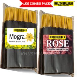 Agarbatti 1kg packet Perfect Floral Aroma for Puja Freshening Your Space Mogra, Rose-image-0
