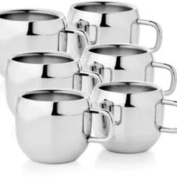 Pack of 6 Stainless Steel Double wall Steel Appel Tea Cup set of 6-image-46