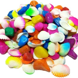 Multi color stone, pebble, gravels with Colored Sea shells Gravel Unplanted Substrate-image-27