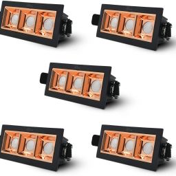 6W Rose Gold Finish Square Laser LED Ceiling (Warm White, Pack of 5) Ceiling Light Ceiling Lamp-image-3