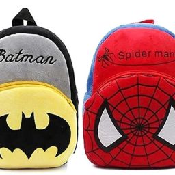 Small 12 L Backpack Batman and Spider Man Stylish Soft Plus Bag ,Combo Of Kids School Bag-image-88