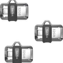 SanDisk Ultra Dual Drive 3.0 OTG (Pack of 3) 32 GB Pen Drive Compatible with Netbook, Desktop Computer, Tablet, Mobile, Television, Laptop USB 3.0 Plastic Case-95