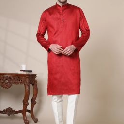 Men Cotton Silk Kurta Pyjama Set-image-102