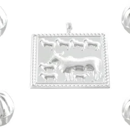 pure silver Ahoi Ashtami Hoi Puja Amulet Pendant, hoi mata dane | sahu ke moti Decorative Showpiece - 1.1 cm-image-54