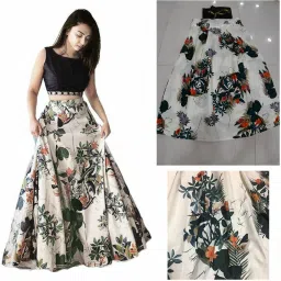 Printed Semi Stitched Lehenga Choli-image-2