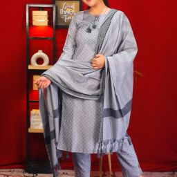 Women Cotton Blend Kurti Pant Dupatta Set-image-31