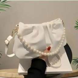 White Women Sling Bag Stylish White Shoulder Bag for Women with Pearl Chain Design – Trendy Handbag-image-79