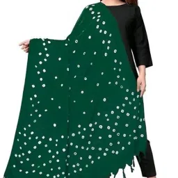 Cotton Silk Printed Green Women Dupatta-image-50