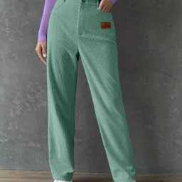 rajovati Women Loose Fit Light Blue Lycra Blend Trousers-picture-33