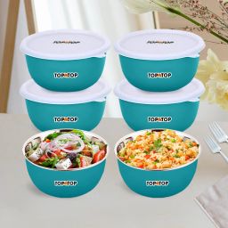 Stainless Steel Serving Bowl Microwave Safe bowl set with Lids 450ml-image-56