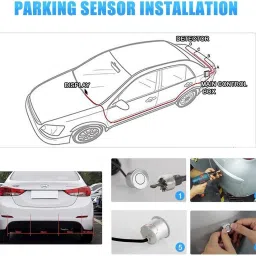 monolive Car Reverse Parking White Sensor With Led Display/Buzzer-168 White 4Parking Sensor Increased Safety For Passengers Universal For Car-168 Parking Sensor image 3