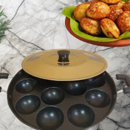 Cookware appam APPAMPATRA Ponganalu Maker Paniarakkalpan Paniyarakkal with Lid Paniarakkal with Lid 1 L capacity 24 cm diameter-image-80
