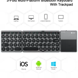 Zoook TravelPad, Wireless with Trackpad Foldable x 3 / Rechargeable, with Dock Bluetooth Standard Multi-device Keyboard image 3