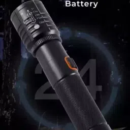 zeno volt (ZOOMABLE METAL LED TORCH)3 Modes Flashlight, Super Bright LED Light Torch 6 hrs Torch Emergency Light image 4