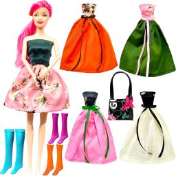 - Doll Set With 4 Wedding Dresses, 3 Pair Shoes And 1 Bag-image-60