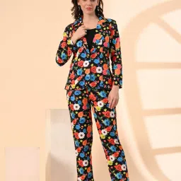 Women Floral Printed Blazer & Pant Set Bold Office Wear Co-Ord Set Stylish Formal Suit Printed Suit-image-93