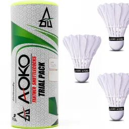 Feather Shuttlecock Premium Quality Trail Pack for Badminton Practice & Training Feather Shuttle - White-picture-15