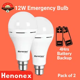 henonex 12W LED Rechargeable Emergency Bulbs Pack of 2 – Durable Light 2 hrs Bulb Emergency Light-picture-35