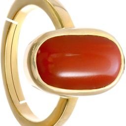 Unheated Coral (Munga) Adjustable Ring Stone Original Certified Natural Gemstone For Astrological Purpose Metal Coral Gold Plated Ring-image-33