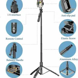 EVAAENTERPRISES L16- Selfie Stick with Bluetooth Remote and Black Color Bluetooth Selfie Stick image 5