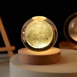 Crystal Ball Night Light,2.4 inch Glass Ball with Woodern Base Table Lamp Night Lamp-18