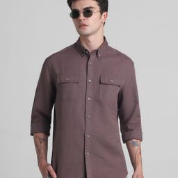jack & jones Men Slim Fit Self Design Button Down Collar Casual Shirt-picture-45
