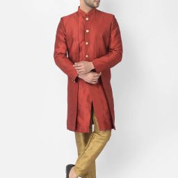 DEYANN Solid Sherwani-image-66