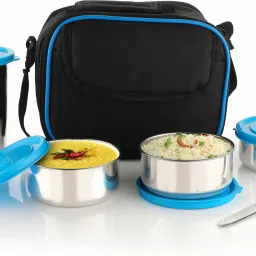 Steel Tiffin Lunch Box Set 4 Containers Lunch Box-image-35
