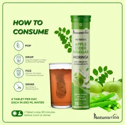 naturalvita Apple Cider Vinegar Moringa Effervescent Tablet, ACV Moringa To Control Cravings image 4